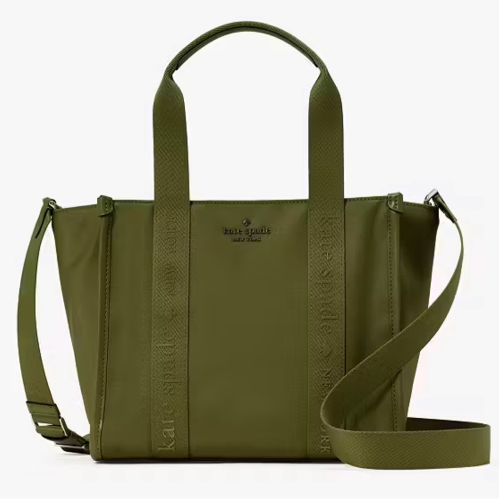 SOLD Kate Spade Enchanted Green Kip Nylon Tote Shoulder Crossbody